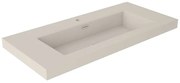 Lavabo a incasso rettangolare vasca centrale Nantes L 101 x H 6 x P 46 cm in resina crema satinato