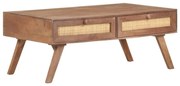 Tavolino Da Salotto 100x60x40cm İn Legno Massello Di Mango /