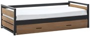 Letto a scomparsa industriale 2 x 90 x 190 cm MDF, Pino e metallo Colore: Noce e antracite - BOSTON