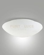 Pandora plafoniera bianca diametro 46cm in vetro 2 luci attacco e27