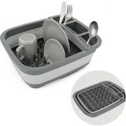 Scolapiatti pieghevole salvaspazio 31,5x14,7x37 cm grigio