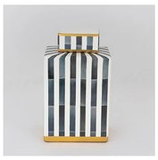 Vaso in ceramica 22x18x8 cm blu/bianco