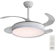 Ventilatore da Soffitto con Luce EDM 33827 Ross Bianco 35 W 4100 Lm 2190 Lm Retrattile