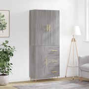 Credenza grigio sonoma 69,5x34x180 cm in legno multistrato