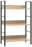Scaffale Libri 3 Ripiani Rovere 60x27,6x90,5 Legno Multistrato /
