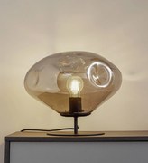 Lampada da tavolo Lindby Lelia, grigio fumo, vetro, metallo, Ø 35 cm