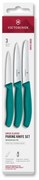 Victorinox - Set di coltelli per verdure SWISS CLASSIC, 3 pezzi, turchese