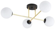 Lampadario a sospensione con supporto rigido MAGNUM 4xE14/10W/230V bianco/oro/nero
