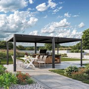 PRIMEYARD Pergola 4x6m, tetto lamellare, antracite - (GFPV01124)