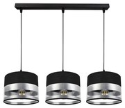 Lampadario su filo MILO 3xE27/60W/230V argento/nero