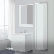 Mobile bagno a terra 60 cm stile industrial nero opaco con