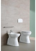 Coppia sanitari distanziato scarico a pavimento Casual T lucido WC: P 61 x L 36 x H 48 cm, bidet: P 60.5 x L 36 x H 48 cm