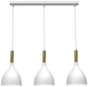 Lampadario a sospensione con filo NOAK 3xE27/60W/230V bianco/oro