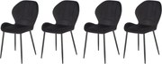 Set di 4 sedie K538 in velluto nero