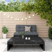 Set divani da giardino 2 pz con cuscini in legno massello nero