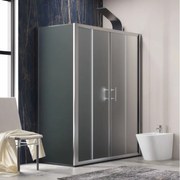 Kamalu - Cabina doccia 180x80 vetro satinato apertura scorrevole | KF6000S