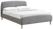 Letto design in tessuto Grigio legno 140 x 200 NIELS