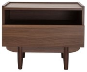 Comodino con cassetto in legno scuro SANAA