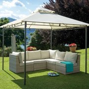 Gazebo Garden in ferro grigio antracite copertura ecru L 300 x P 300 x H 272 cm