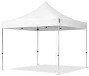 TOOLPORT 3x3m gazebo pieghevole PVC ignifugo, PROFESSIONAL alluminio, bianco - (578681)