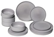 Set di piatti grigi in gres 12 pz Malia - Bonami Selection