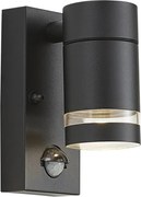 Lampada da parete moderna da esterno nera IP44 con sensore di movimento - Ensam