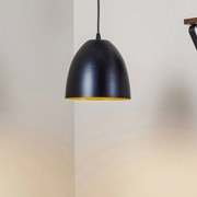 EMIBIG LIGHTING Lampada a sospensione Lenox, 1 luce, nero/oro