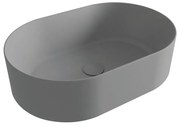 Lavabo da appoggio OLYMPIA CERAMICA ovale in ceramica L 60 x H 16 x P 40 cm grigio