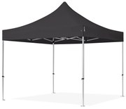 TOOLPORT 3x3m gazebo pieghevole PVC, PROFESSIONAL alluminio, nero - (59135)