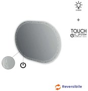 Specchio LED touch ovale con disegno intarsiato 75X100