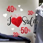 Saldi cuore love | Vetrofania