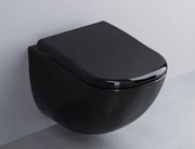 Cielo Fluid Wc Sospeso Senza Sedile Completo Di Fissaggi In Ceramica Nero Lucido