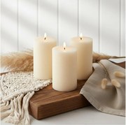 Set di 3 candele LED BRILLO LED/3xAAA 12,5 cm colore crema + telecomando