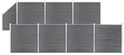 Pannelli Recinzione Wpc 7 Quadrati 1 Inclinato 1311x186cm Grigi /