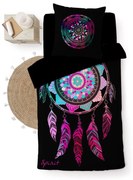 Set copripiumino e federa nero in cotone per letto singolo 140x200 cm Porte Bonheur – douceur d'intérieur