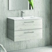 Kamalu - mobile bagno 75 cm lavabo incasso e due cassetti nel-75