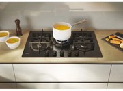 CVG74WTB. Colore del prodotto: Nero, Posizionamento dell'apparecchio: Da incasso, Dimensione della larghezza del piano cottura: 75 cm. Tipo di