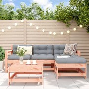 Set divani giardino 5 pz con cuscini legno massello di douglas
