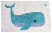 Tappetino da bagno bianco/blu 83x52,5 cm Whale - Rex London