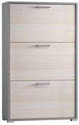 Scarpiera 3 ante doppia profondità L 67 x H 112 x P 28 cm 18 paia, grigio