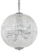 Sospensione Moderna Luxor Metallo-Cristallo Cromo 12 Luci G9 3W 3000K Luce Calda