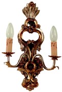 Applique In Legno Classico Argento Mecca 2 Luci Falco