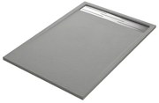Piatto doccia SENSEA in resina Neo Metal Grid grigio L 80 x L 120 x H 3 cm opaco effetto pietra