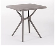 Tavolo da pranzo per giardino Hugo NEW GARDEN struttura e superficie in Polipropilene  grigio per 4 persone 70x70cm