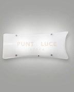 Milton applique bianca 20x50 cm   in vetro e metallo 2 luci attacco...