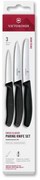 Victorinox - Set di 3 coltelli da cucina per verdure SWISS CLASSIC, nero