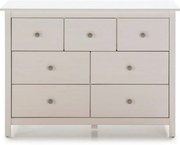 Cassettiera bassa bianca in legno di pino massiccio 110x80 cm Berna - Marckeric