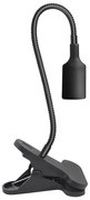 Lampada da tavolo flessibile con clip PLANTY 1xE27/30W/230V nero