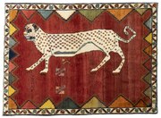 Gabbeh Tappeto 140 x 190 Rosso (Iran) Annodato A Mano