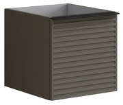 Struttura semi colonna da bagno Pixel 1 cassetto laccato opaco grigio carbone L 40 x H 40 x P 45.5 cm